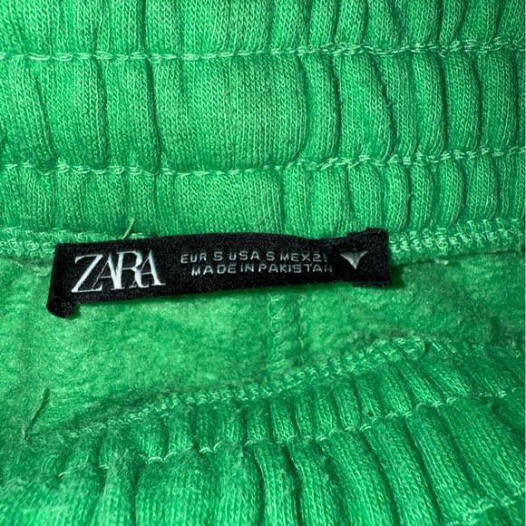 Zara Bright Green Cropped Crew Top and Jogger Set - Picture 5 of 11